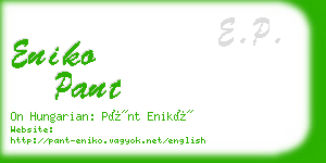 eniko pant business card